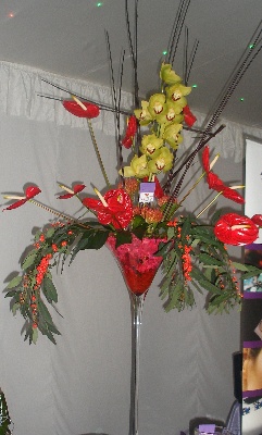 Red Martini glss table arrangement